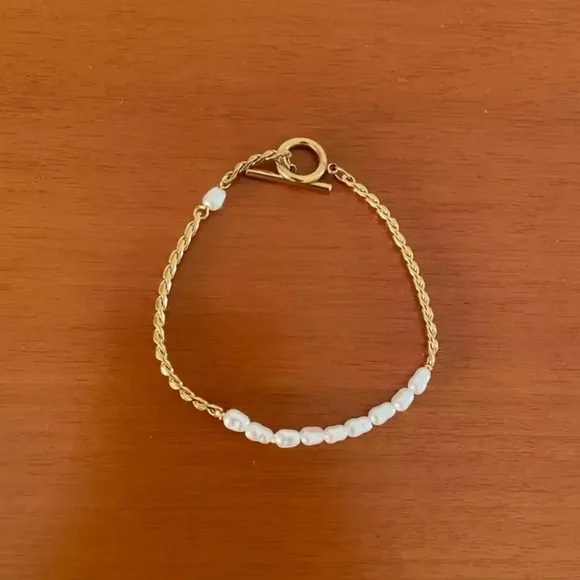 Pearl Vintage Irregular ShapedPearl Bracelet Waterproof Stainless Steel